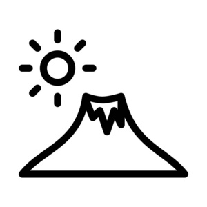 活火山口简单矢量图示标志