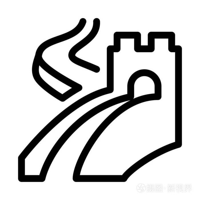 中国长城简约线条风格