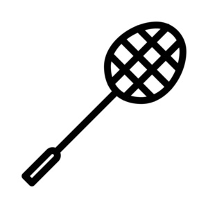 羽毛球拍的简单矢量插图