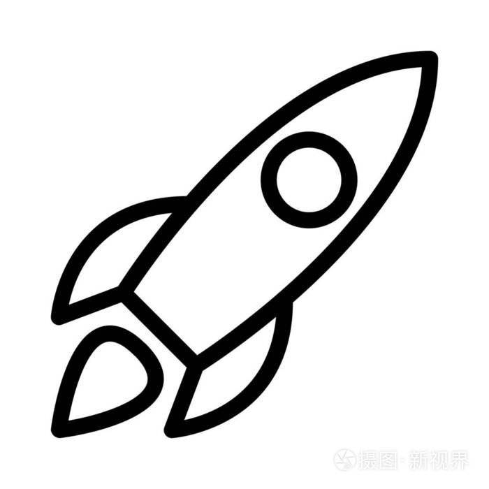 飞行火箭图标简单的线条插图插画-正版商用图片17acxr-摄图新视界