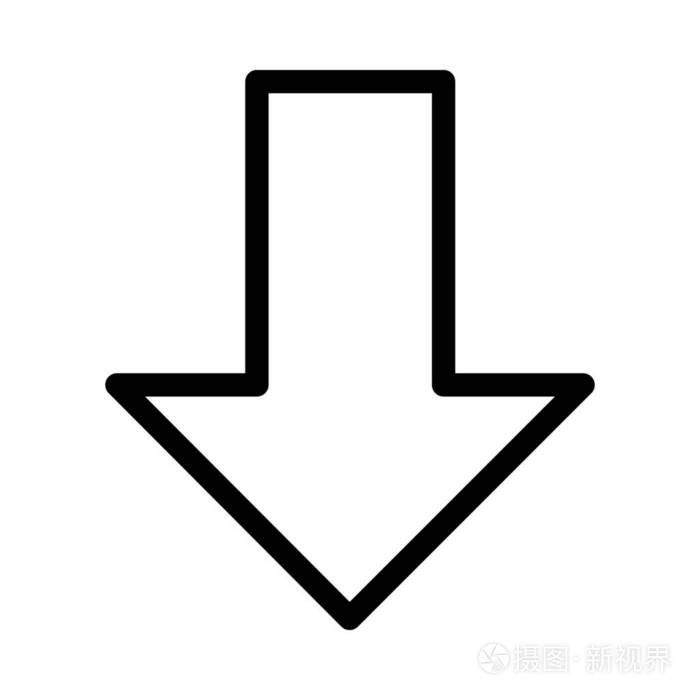 向下箭头方向简单矢量插图插画-正版商用图片17aeda-摄图新视界