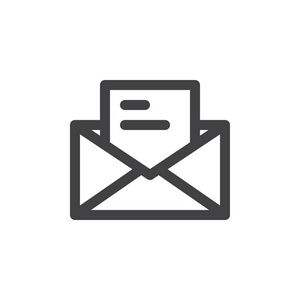 字母电子邮件线图标轮廓矢量符号线性风格象形文字隔离在白色上.