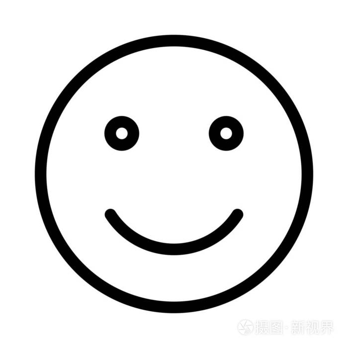 笑脸表情符号简单的线条插图插画-正版商用图片17aern-摄图新视界