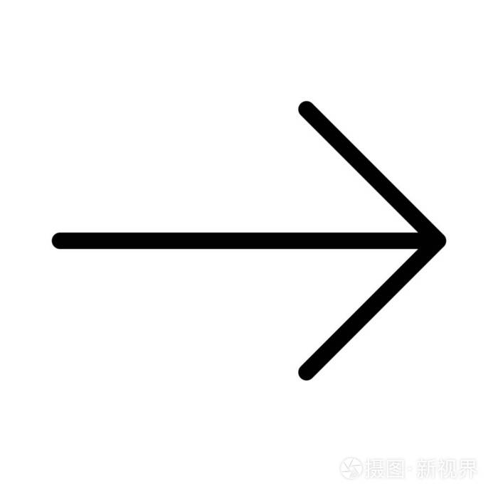 右箭头图标简单的线条插图