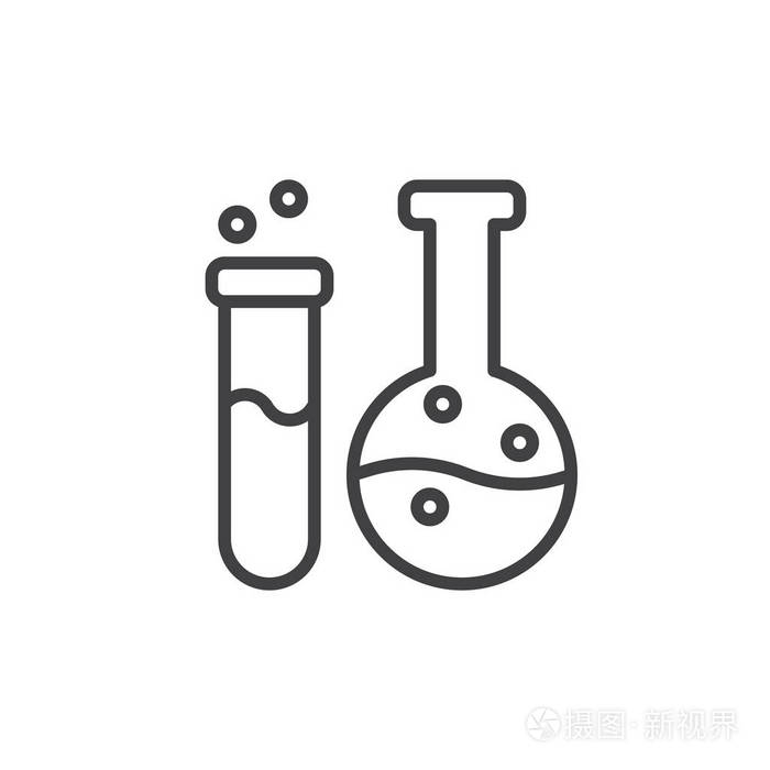 化学符号标志插图. 可编辑行程插画-正版商用图片17af8o-摄图新视界