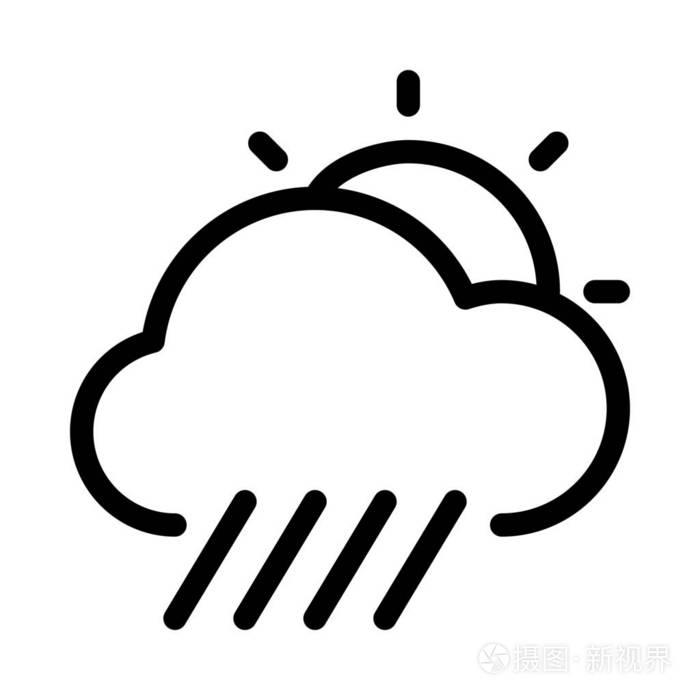 多云暴雨日矢量设计
