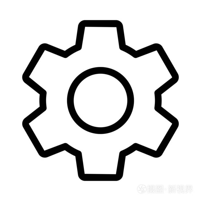设置齿轮符号图标矢量插图