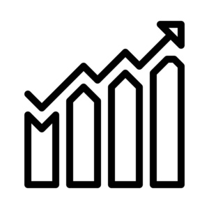 增加条形图图标简单线条插图图片