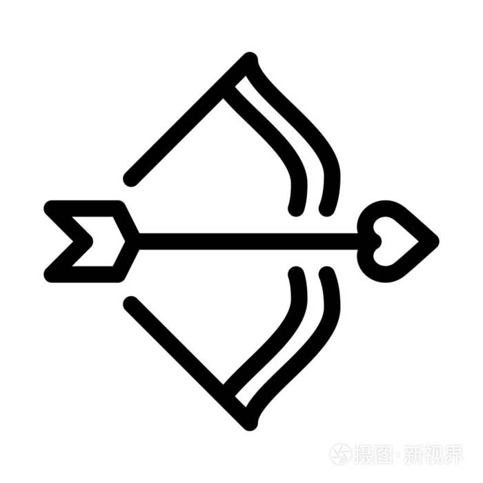 爱弓箭简单矢量插图