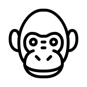 猴子或猿简单的线条插图
