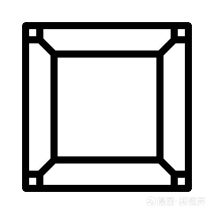 简单框架图标简单线条插图