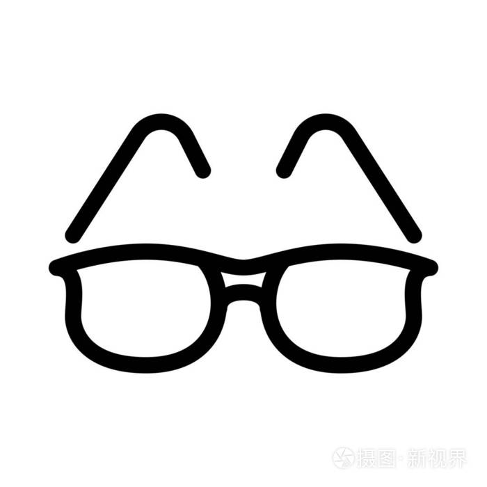 眼镜或阴影简单的线条插图