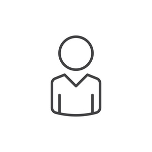 人线图标轮廓矢量符号线性风格象形文字隔离在白色上.