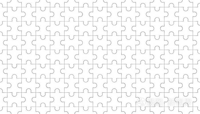 白色拼图块无缝图案纹理在白色背景上. 三维抽象插图