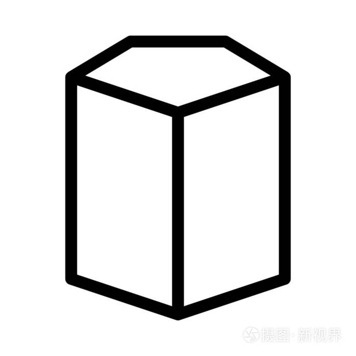 立体五边形图标简单线条插图插画 正版商用图片17ao94 摄图新视界
