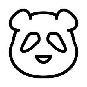 野生森林熊猫简单线条插图