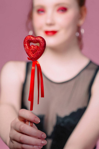 s day decorations hearts in her hands