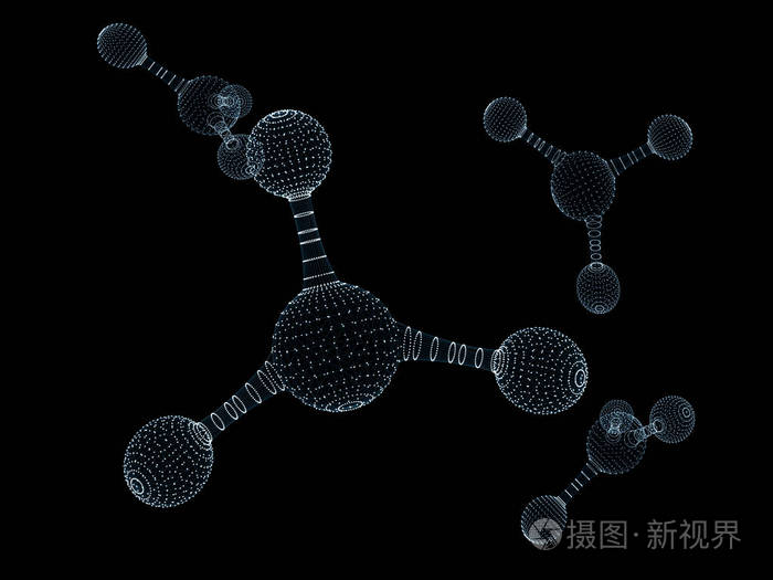抽象多边形分子结构图标.低聚生物连接细胞.