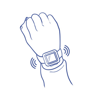 智能手表, 平板电脑, 笔记本电脑, 计算机从四面图标集的矢量图形插画