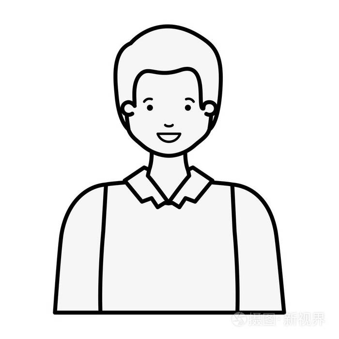 年轻男子的头像字符插画-正版商用图片17b1h4-摄图新视界
