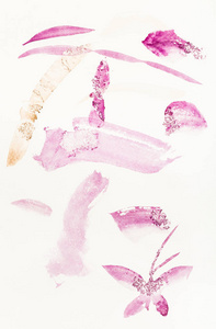 水彩画紫笔画水彩画手工画奶油纸等样式的训练图