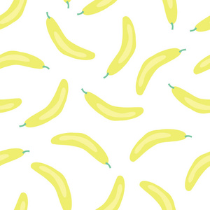 香蕉图案。向量无缝的果子背景