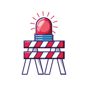 带围栏的紧急警示灯照片