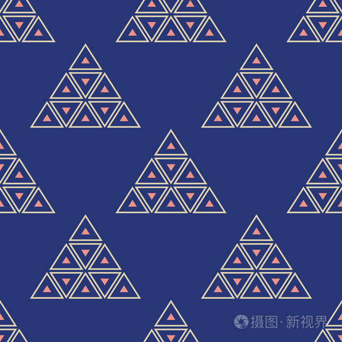 三角形的抽象无缝图案. 重复几何瓷砖. 矢量颜色背景.