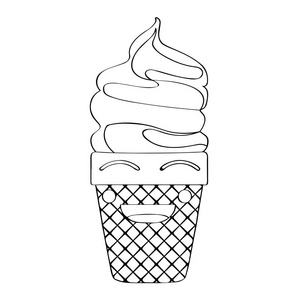 快乐冰淇淋蛋筒插画