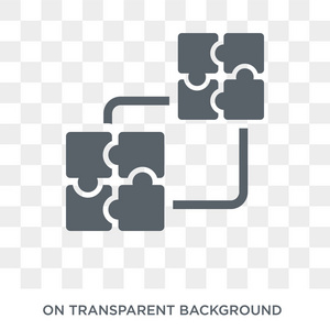 拼图图标。 拼图设计理念来自收藏。 透明背景上的简单元素矢量插图。