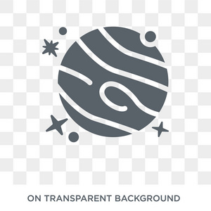 金星图标。 金星设计概念来自天文学收藏。 透明背景上的简单元素矢量插图。