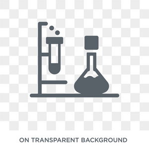 实验室图标。 实验室设计理念来自收集。 透明背景上的简单元素矢量插图。