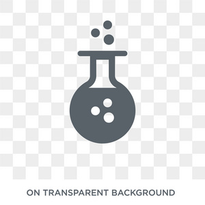 实验室图标。 实验室设计理念来自科学收藏。 透明背景上的简单元素矢量插图。
