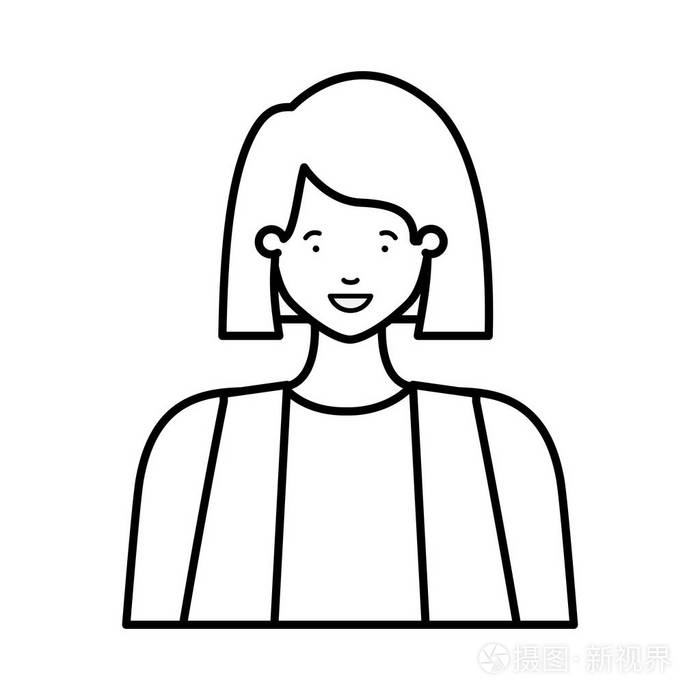 简笔画人物女青年图片