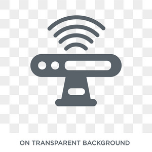 时尚的平面矢量运动传感器图标透明背景上的人工智能未来技术收集.