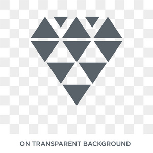 多边形宝石图标。 多边形宝石设计概念从几何收集。 透明背景上的简单元素矢量插图。
