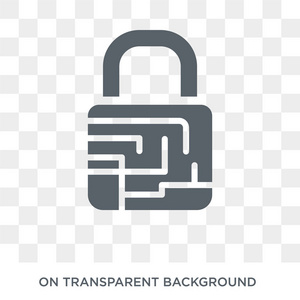 交通加密图标。 来自互联网安全和网络收集的透明背景上的时髦的平面矢量流量加密图标。 高品质的填充交通加密符号