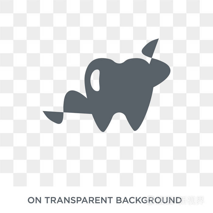 牙线图标。 从卫生收集的牙线设计理念。 透明背景上的简单元素矢量插图。
