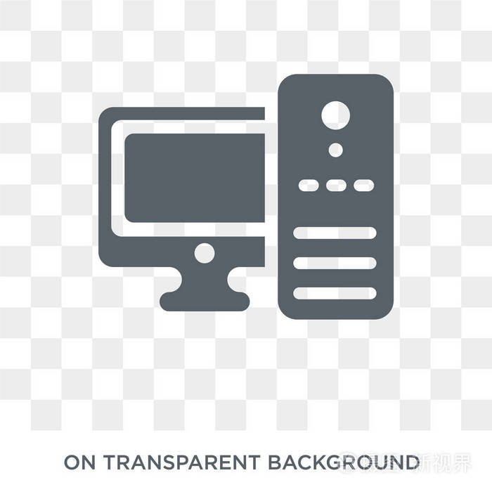 高品质的填充台式计算机符号,用于网络和移动