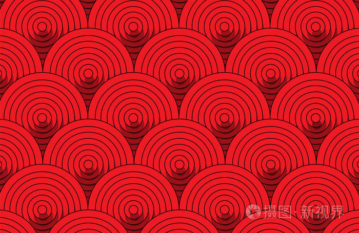 基本设计背景艺术.红色同心圆抽象图案