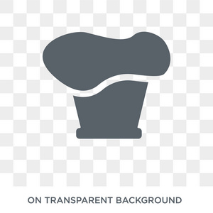 厨师帽图标。 厨师帽设计理念来自收藏。 透明背景上的简单元素矢量插图。