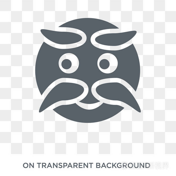 奇怪的表情符号来自表情符号收藏的奇怪表情符号设计概念透明背景上的