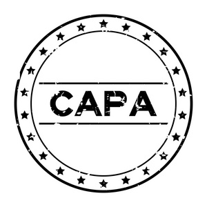 黑色卡帕纠正措施和预防措施的缩写白色背景上的圆形橡胶印章
