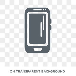 手机图标。 时尚的平面矢量手机图标透明背景从电子设备收集。 高品质填充手机符号用于网络和移动