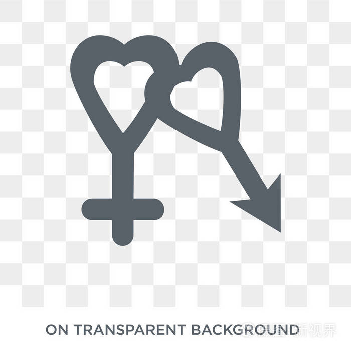 时尚的平面矢量男女性别符号图标透明背景上的人体部位收集.