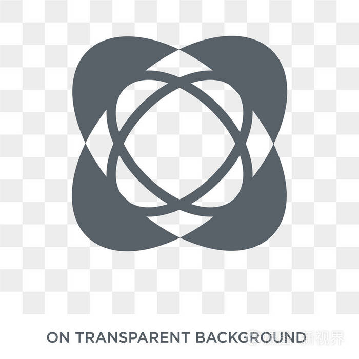 椭圆设计概念从几何收集. 透明背景上的简单元素矢量插图.