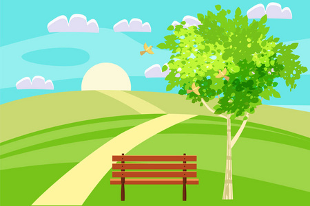 户外春天卡通图片