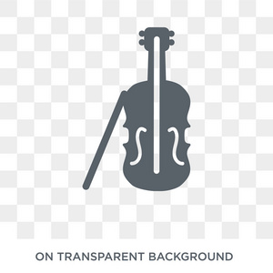 中提琴图标。 中提琴设计理念来自音乐收藏。 透明背景上的简单元素矢量插图。