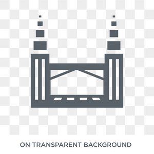 双子塔的图标。时尚的平面矢量Petronas塔图标透明背景从建筑和旅游收藏。高质量填充的Petronas塔象征使用网络和移动