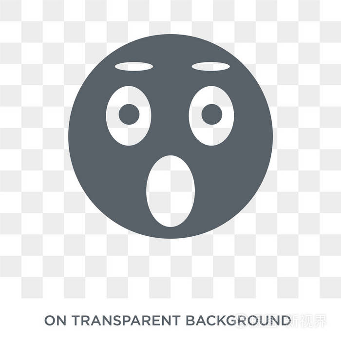 震惊的表情符号震惊的表情符号设计概念从表情符号收集透明背景上的